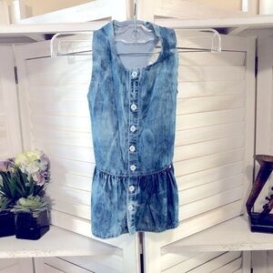 Hotel Doggy Chambray Blue Cotton Dress Medium